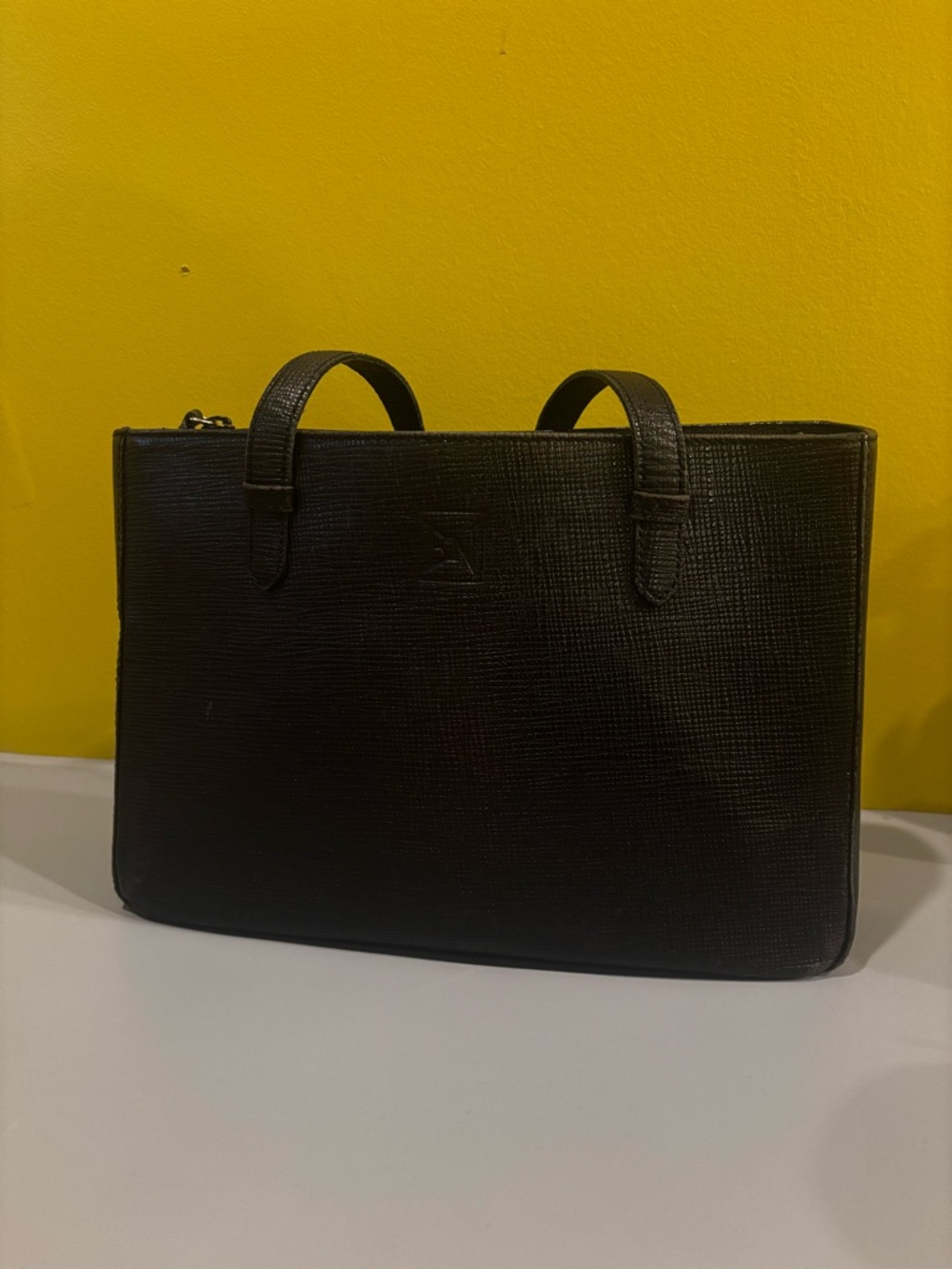 Black vegan Leather Tote Handbag